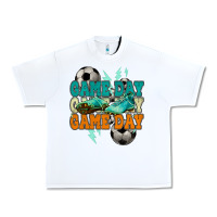 White Game day lightning bolt soccer Urban Heavy Tee - HowdyJamesFarm