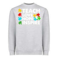 Heather Grey Teach Love Hope Inspire Heavyweight Sweatshirt - CowhideDigitalArt