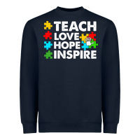 Navy Teach Love Hope Inspire Heavyweight Sweatshirt - CowhideDigitalArt