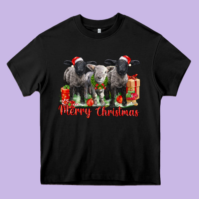 Merry Christmas Baby Sheeps Heavy Core Tee Designed By Lillyallendesigns