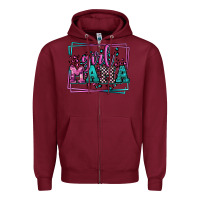 Burgundy leopard camo girl mama Mother's Day Zipper Hoodie - LillyAllenDesigns