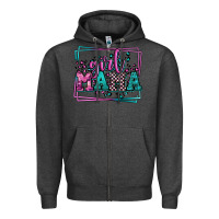 Charcoal Heather leopard camo girl mama Mother's Day Zipper Hoodie - LillyAllenDesigns