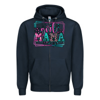 Navy leopard camo girl mama Mother's Day Zipper Hoodie - LillyAllenDesigns