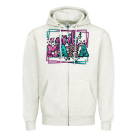 Oatmeal Heather leopard camo girl mama Mother's Day Zipper Hoodie - LillyAllenDesigns