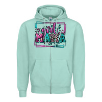Seafoam leopard camo girl mama Mother's Day Zipper Hoodie - LillyAllenDesigns
