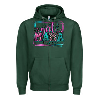 Sports Green leopard camo girl mama Mother's Day Zipper Hoodie - LillyAllenDesigns