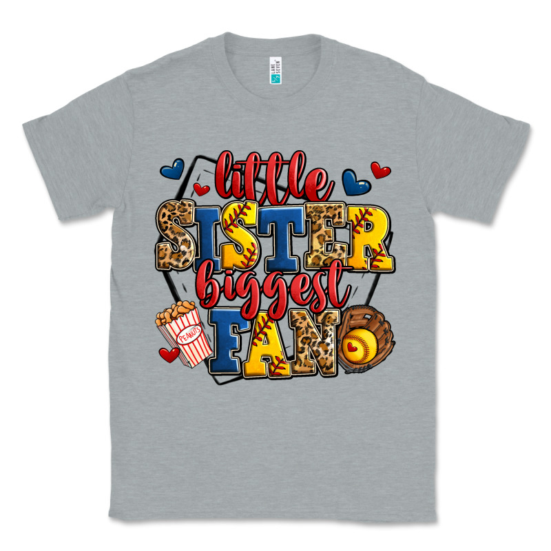Little Sister Biggest Fan Softball Classic Tee by Jasminsmagicworld | Teevron
