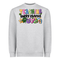 Heather Grey Teaching Lucky Charms Heavyweight Sweatshirt - CowhideDigitalArt