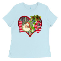 Baby Blue Love Christmas Santa Ladies Tee - Bettercallsaul