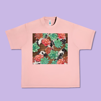 Succulents And Cowhide Urban Heavy Tee Designed By Tumblerdesignbyshophia
