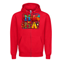 Red leopard frame firefighter mama Mother's Day Zipper Hoodie - LillyAllenDesigns