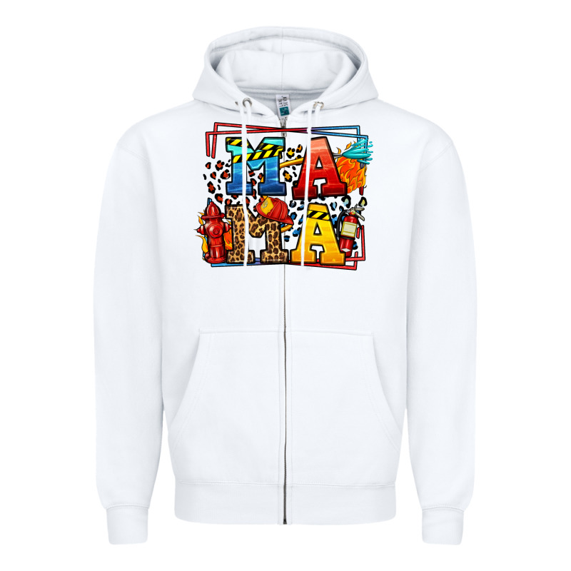 Leopard Frame Firefighter Mama Mother's Day Zipper Hoodie by LillyAllenDesigns | Teevron