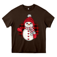 Chocolate Brown snowman christmas Heavy Core Tee - JahusDesignShop