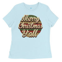 Baby Blue Merry Christmas Y'all Ladies Tee - Bettercallsaul