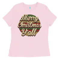 Bubblegum Pink Merry Christmas Y'all Ladies Tee - Bettercallsaul