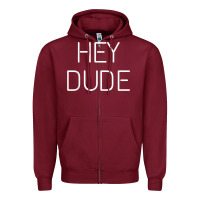Burgundy Hey Dude Tee Womens Mens Gift Zipper Hoodie - minhPixels