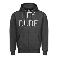 Charcoal Heather Hey Dude Tee Womens Mens Gift Zipper Hoodie - minhPixels