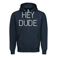 Navy Hey Dude Tee Womens Mens Gift Zipper Hoodie - minhPixels