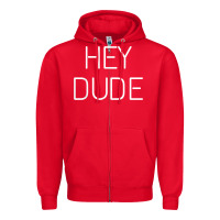 Red Hey Dude Tee Womens Mens Gift Zipper Hoodie - minhPixels