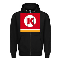 Black Circle K Retail Zipper Hoodie - minhPixels