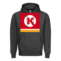 Charcoal Heather Circle K Retail Zipper Hoodie - minhPixels