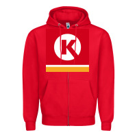 Red Circle K Retail Zipper Hoodie - minhPixels