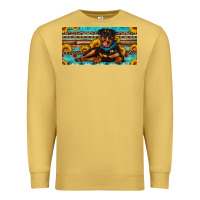 Antique Gold rottweiler with sunflowers license plate Premium Sweatshirt - Artiststas