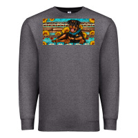 Charcoal Heather rottweiler with sunflowers license plate Premium Sweatshirt - Artiststas