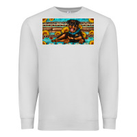 Dove Grey rottweiler with sunflowers license plate Premium Sweatshirt - Artiststas