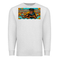Oatmeal Heather rottweiler with sunflowers license plate Premium Sweatshirt - Artiststas