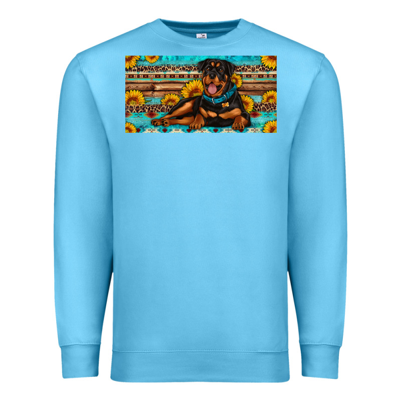 Rottweiler With Sunflowers License Plate Premium Sweatshirt by Artiststas | Teevron