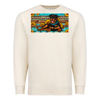 Sandshell rottweiler with sunflowers license plate Premium Sweatshirt - Artiststas