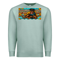 Seafoam rottweiler with sunflowers license plate Premium Sweatshirt - Artiststas