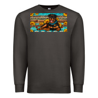 Smoke rottweiler with sunflowers license plate Premium Sweatshirt - Artiststas