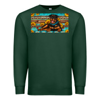 Sports Green rottweiler with sunflowers license plate Premium Sweatshirt - Artiststas