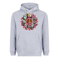 Heather Grey sunflower and tie dye with peace sign Heavyweight Hoodie - Artiststas