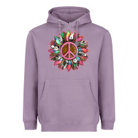 Lavender sunflower and tie dye with peace sign Heavyweight Hoodie - Artiststas