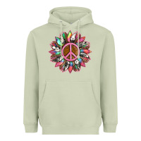 Matcha sunflower and tie dye with peace sign Heavyweight Hoodie - Artiststas