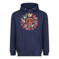 Navy sunflower and tie dye with peace sign Heavyweight Hoodie - Artiststas