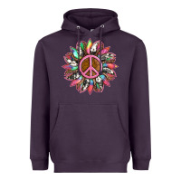 Plum sunflower and tie dye with peace sign Heavyweight Hoodie - Artiststas