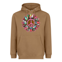 Toasted Coconut sunflower and tie dye with peace sign Heavyweight Hoodie - Artiststas