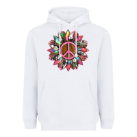 White sunflower and tie dye with peace sign Heavyweight Hoodie - Artiststas