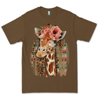 Cacao Giraffe with Floral Premium Tee - Bettercallsaul