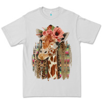 Dove Grey Giraffe with Floral Premium Tee - Bettercallsaul