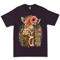 Plum Giraffe with Floral Premium Tee - Bettercallsaul