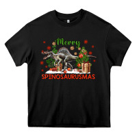 Black merry spinosaurusmas Heavy Core Tee - LillyAllenDesigns