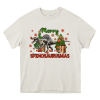 Cream merry spinosaurusmas Heavy Core Tee - LillyAllenDesigns