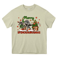 Mossy merry spinosaurusmas Heavy Core Tee - LillyAllenDesigns