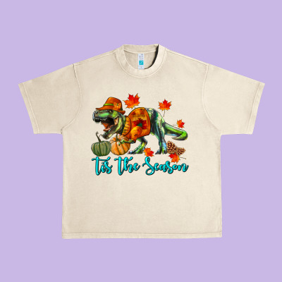 T- Rex Tis The Season Urban Heavy Tee Designed By Ranaportraitstore