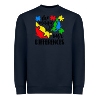Navy the magic is in our differences Heavyweight Sweatshirt - CowhideDigitalArt
